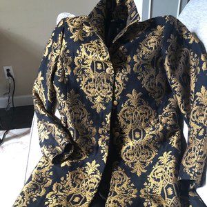 Black and Gold Carole Little Brocade Duster